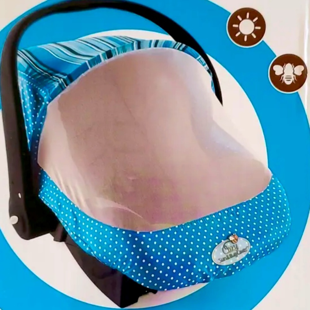 Cozy sun and bug cover for baby car seat